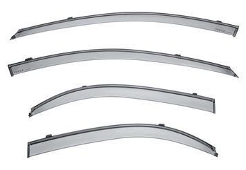 Window Deflectors 4pcs Set With Black Trim Kia Spectra 2004-2009 Sedan Wellvisors 3-847KA017