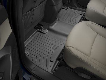 Car Mats 3D Liners 2nd Row Hyundai Santa Fe 2013 - 2018 Black WeatherTech 444403