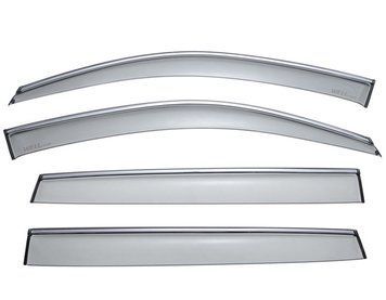 Window Deflectors 4pcs Set with Chrome Trim Acura MDX 2007-2013 Wellvisors 3-847AC002