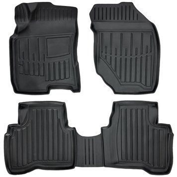Dywaniki gumowe z bokiem zestaw 5 szt Nissan X-Trail 2001 - 2007 (I T30) czarny SOVA-PL