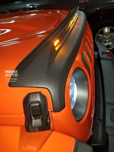 Hood Spoiler With LED Strip Jeep WRANGLER(JL) 2018-2025 Aeroskin Lightshield Black Matte AVS 753156
