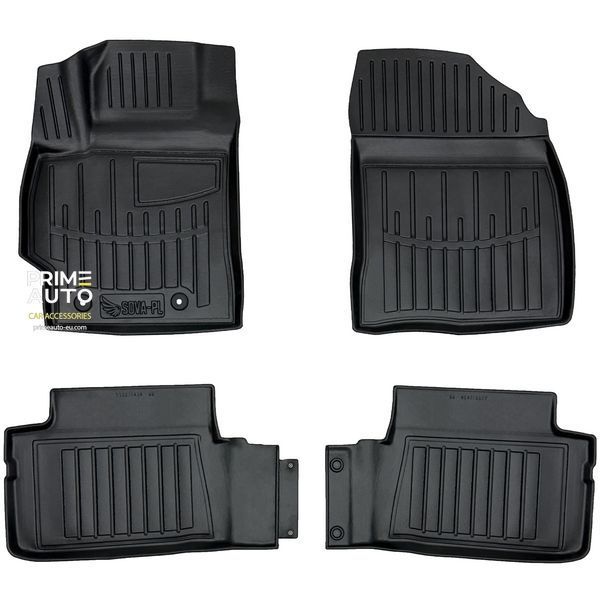 Килимки автомобільні з бортиком комплект 4 шт Toyota Corolla (E140) 2006 - 2012 чорний 5022154 SOVA-PL 5022154. фото