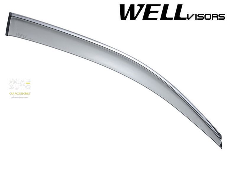 Window Deflectors 4pcs Set with Chrome Trim Acura MDX 2007-2013 Wellvisors 3-847AC002