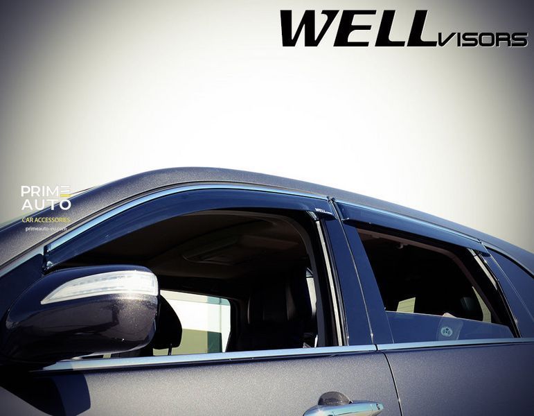 Window Deflectors 4pcs Set with Chrome Trim Acura MDX 2007-2013 Wellvisors 3-847AC002