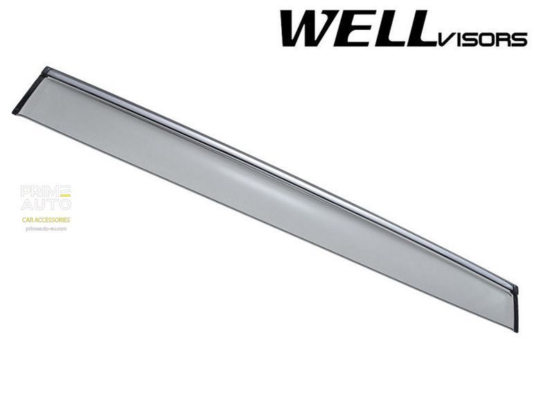 Window Deflectors 4pcs Set with Chrome Trim Acura MDX 2007-2013 Wellvisors 3-847AC002