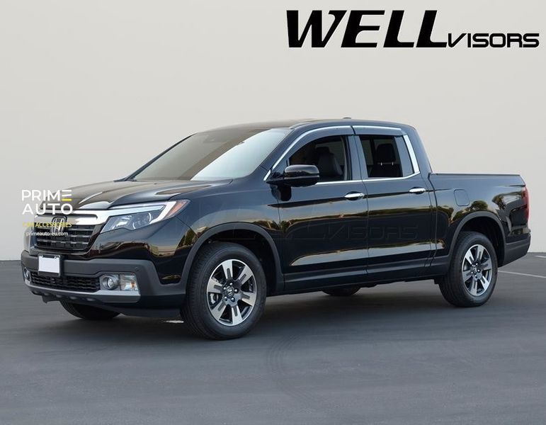 Дефлекторы окон к-т 4 шт с хромированным молдингом Honda Ridgeline 2017 - 2025 Wellvisors 3-847HD037 3-847HD037 фото