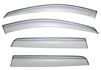 Window Deflectors 4pcs Set with Chrome Trim Volvo XC90 2003-2014 Wellvisors 3-847VO003