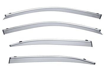 Window Deflectors 4pcs Set with Chrome Trim Lexus LS 2007-2017 Long Wellvisors 3-847LX021