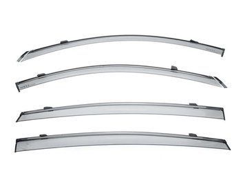 Window Deflectors 4pcs Set With Black Trim Nissan Altima 2019-2025 Wellvisors 3-847NS023