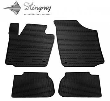 Dywaniki samochodowe gumowe zestaw 4 szt Skoda Rapid 2012 - 2019 czarny 1020014 SOVA-PL