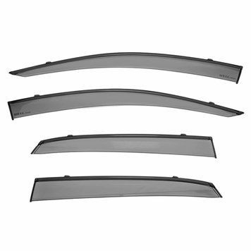 Window Deflectors 4pcs Set With Black Trim Honda Civic 2017-2021 Hatchback Wellvisors 3-847HD034