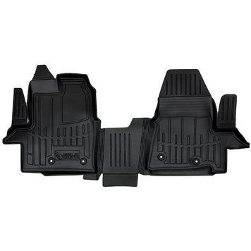 Dywaniki gumowe z bokiem zestaw 3 szt Ford Transit 2012 - 2023 (Custom I) czarny SOVA-PL