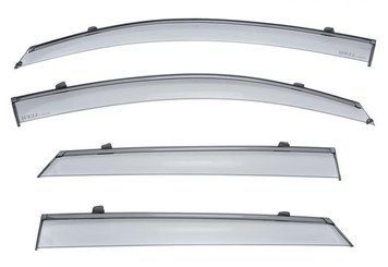 Window Deflectors 4pcs Set With Black Trim Hyundai Tucson 2016-2021 Wellvisors 3-847HY013