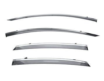 Window Deflectors 4pcs Set with Chrome Trim Lexus LS 2018-2025 Wellvisors 3-847LX026