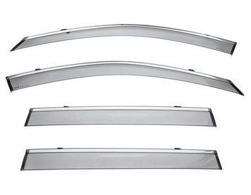 Window Deflectors 4pcs Set with Chrome Trim Subaru Ascent 2019-2022 Wellvisors 3-847SU019