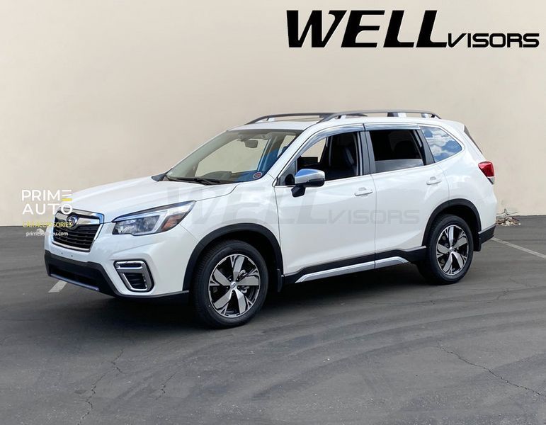 Window Deflectors 4pcs Set with Chrome Trim Subaru Forester 2019-2025 Wellvisors 3-847SU017