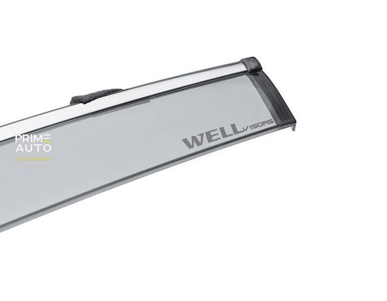 Window Deflectors 4pcs Set with Chrome Trim Subaru Forester 2019-2025 Wellvisors 3-847SU017