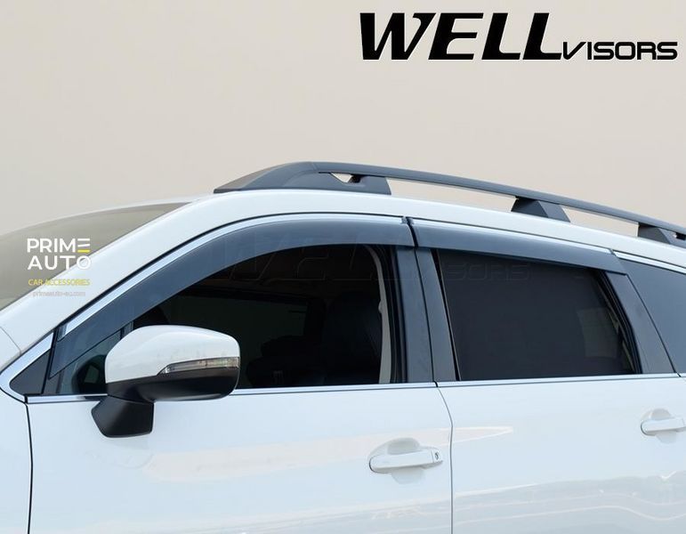Дефлекторы окон к-т 4 шт с хромированным молдингом Subaru Ascent 2019 - 2022 Wellvisors 3-847SU019 3-847SU019 фото