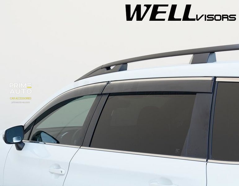 Дефлекторы окон к-т 4 шт с хромированным молдингом Subaru Ascent 2019 - 2022 Wellvisors 3-847SU019 3-847SU019 фото
