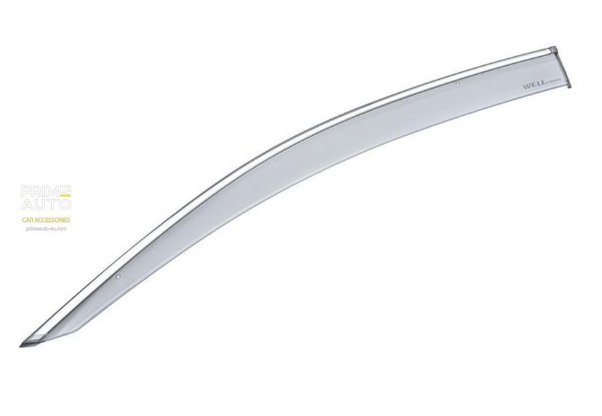 Window Deflectors 4pcs Set with Chrome Trim Honda Civic 2017-2021 Hatchback Wellvisors 3-847HD035