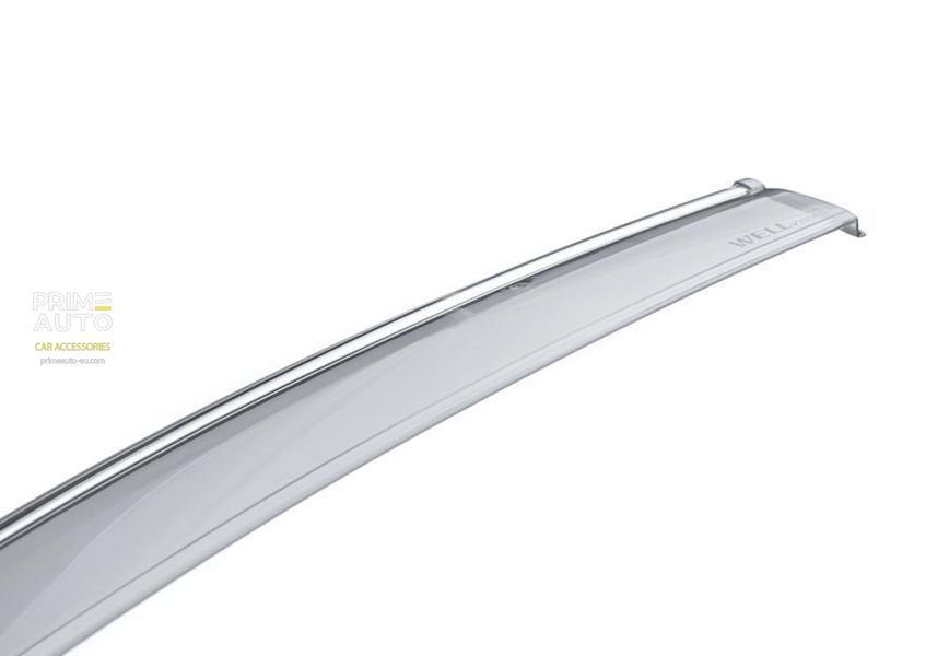 Window Deflectors 4pcs Set with Chrome Trim Honda Civic 2017-2021 Hatchback Wellvisors 3-847HD035