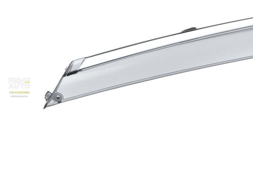 Window Deflectors 4pcs Set with Chrome Trim Volvo XC90 2015-2025 Wellvisors 3-847VO005