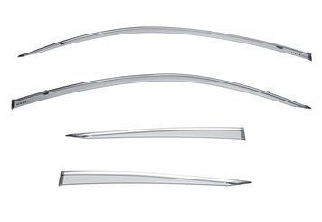 Window Deflectors 4pcs Set with Chrome Trim Honda Civic 2016-2020 Coupe Wellvisors 3-847HD042