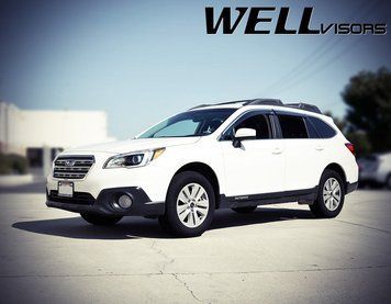 Window Deflectors 4pcs Set with Chrome Trim Subaru Outback 2015-2019 Wellvisors 3-847SU010