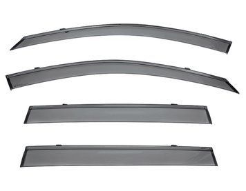 Window Deflectors 4pcs Set With Black Trim Subaru Ascent 2019-2022 Wellvisors 3-847SU024