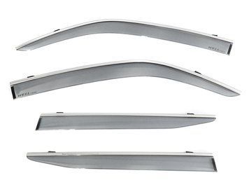 Window Deflectors 4pcs Set with Chrome Trim Toyota Land Cruiser 300 2022 + Wellvisors 3-847LX028