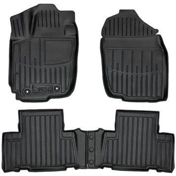 Dywaniki gumowe z bokiem zestaw 4 szt Toyota RAV4 2005 - 2012 (III CA30W) czarny SOVA-PL