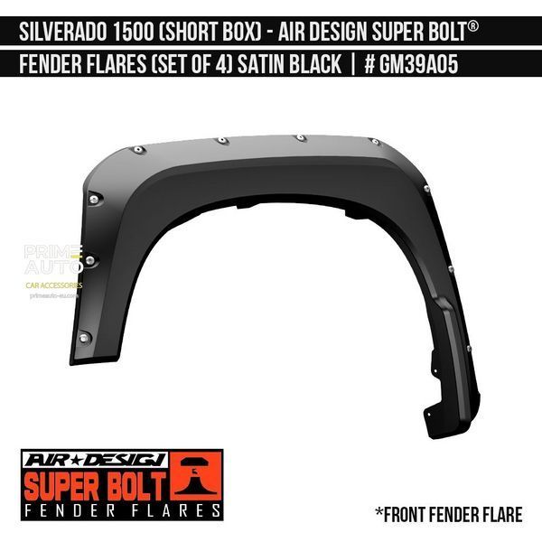 Extensoare pentru pasajele roții Chevrolet Silverado 1500 2019-2021 negru AIR DESIGN GM39A05