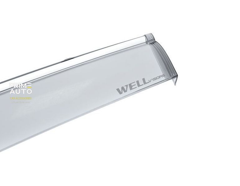 Owiewki do szyb samochodowych num 4 szt z chromowaną odlewanie Toyota RAV4 2019 - 2025 Wellvisors 3-847TY057