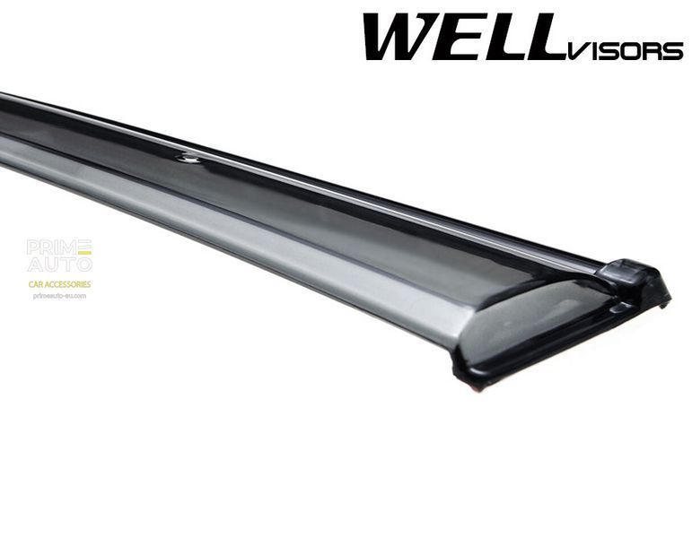 Owiewki do szyb samochodowych num 4 szt z czarna chromowana listwa Chevrolet Sonic 2012 - 2020 Hatchback Wellvisors 3-847CH002