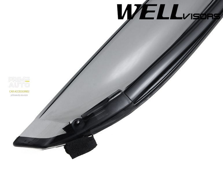 Owiewki do szyb samochodowych num 4 szt z czarna chromowana listwa Chevrolet Sonic 2012 - 2020 Hatchback Wellvisors 3-847CH002