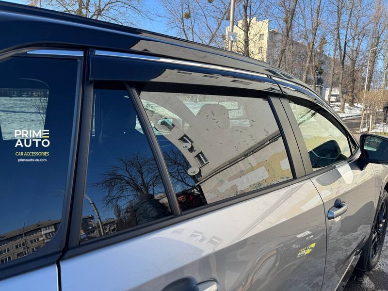 Owiewki do szyb samochodowych num 4 szt z chromowaną odlewanie Toyota RAV4 2019 - 2025 Wellvisors 3-847TY057