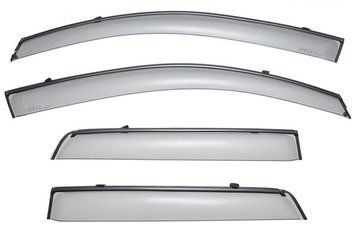 Window Deflectors 4pcs Set With Black Trim Mitsubishi ASX 2011-2022 Wellvisors 3-847MI007