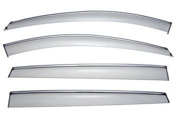Window Deflectors 4pcs Set with Chrome Trim Mercedes-Benz R-Class 2006-2012 Wellvisors 3-847MB012