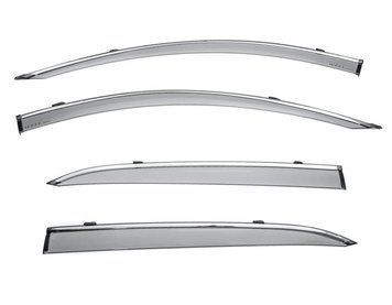 Window Deflectors 4pcs Set with Chrome Trim Cadillac XT4 2019-2025 Wellvisors 3-847CA008