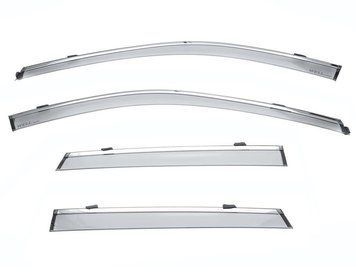 Window Deflectors 4pcs Set with Chrome Trim Subaru Outback 2020-2022 Wellvisors 3-847SU021