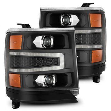 Lampy przednie Chevrolet Silverado 1500 2016-2018 LED LUXX seria czarny AlphaRex 880234