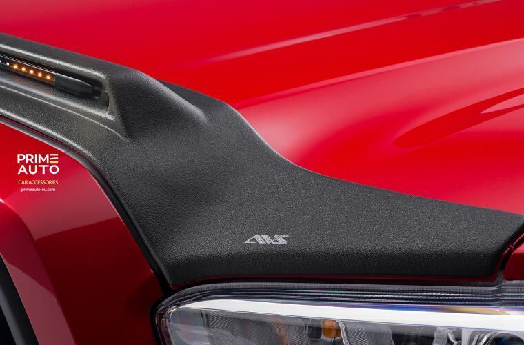 Hood Spoiler With LED Strip With Turn Follower Toyota TACOMA 2016-2025 Aeroskin Lightshield PRO Black Matte AVS 953079