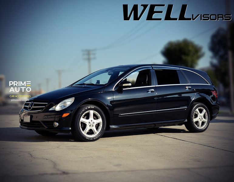 Дефлекторы окон к-т 4 шт с хромированным молдингом Mercedes-Benz R-Class 2006 - 2012 Wellvisors 3-847MB012 3-847MB012 фото