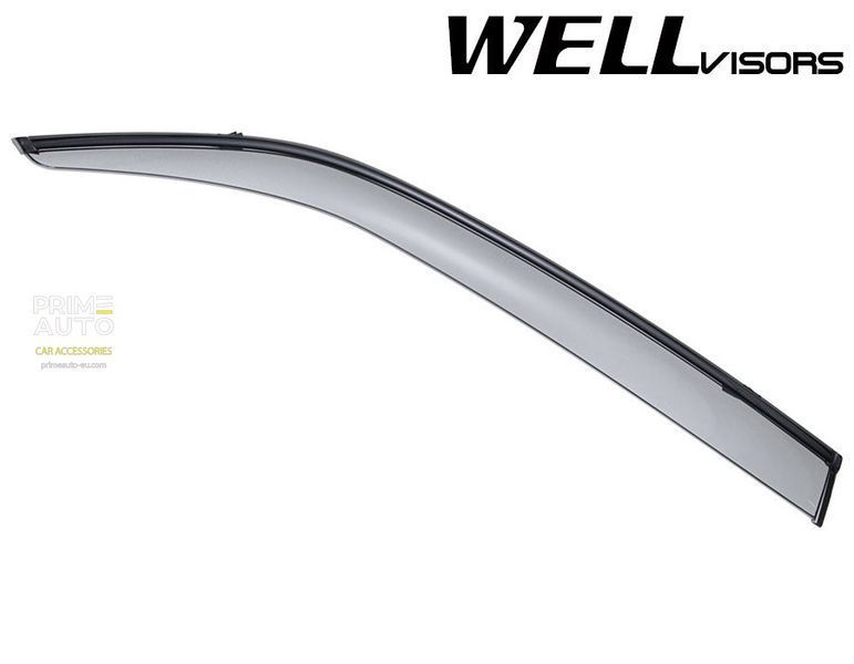 Дефлекторы окон к-т 4 шт с черным хромированным молдингом Kia Forte 2010 - 2013 Sedan Wellvisors 3-847KA007 3-847KA007 фото