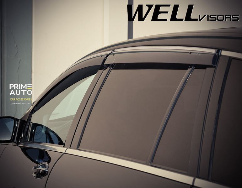 Дефлекторы окон к-т 4 шт с хромированным молдингом Mercedes-Benz R-Class 2006 - 2012 Wellvisors 3-847MB012 3-847MB012 фото
