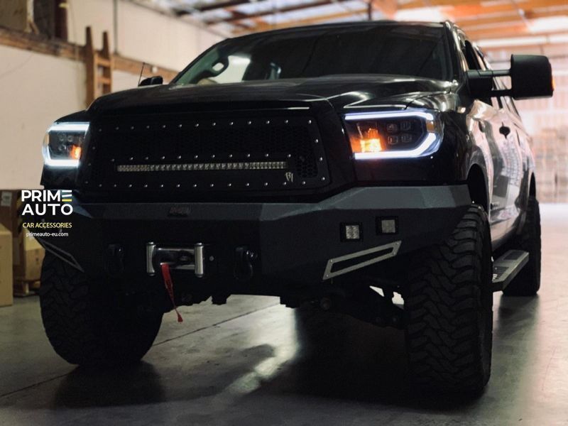 Передние фары Toyota Tundra 2007-2013 LED NOVA серия цвет Alpha-Black AlphaRex 880747 880747 фото