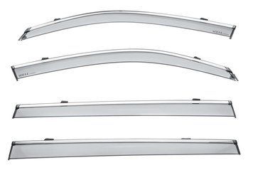 Window Deflectors 4pcs Set with Chrome Trim Volkswagen Atlas 2018-2025 Wellvisors 3-847VW015