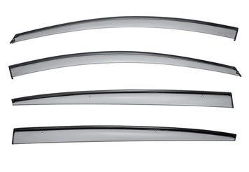 Window Deflectors 4pcs Set With Black Trim Kia Forte 2014-2018 Hatchback Wellvisors 3-847KA009