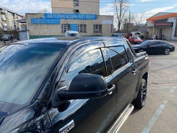 Window Deflectors 4pcs Set Premium Series Toyota Tundra 2007-2021 Crew Max Wellvisors 3-847TY034