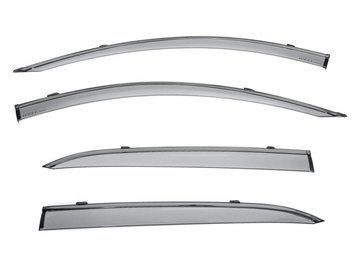 Window Deflectors 4pcs Set With Black Trim Cadillac XT4 2019-2025 Wellvisors 3-847CA009